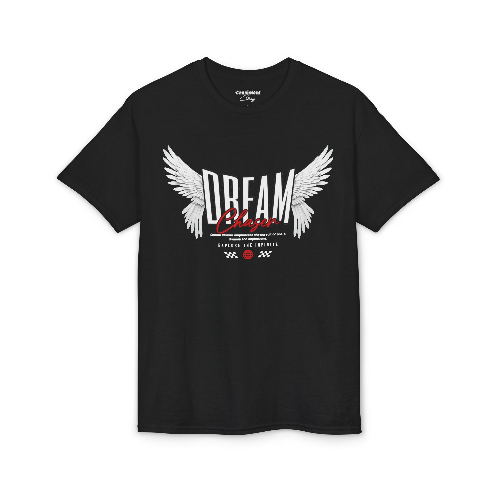 Dream Chaser T-Shirt — Angel Wings Motivational Graphic Tee