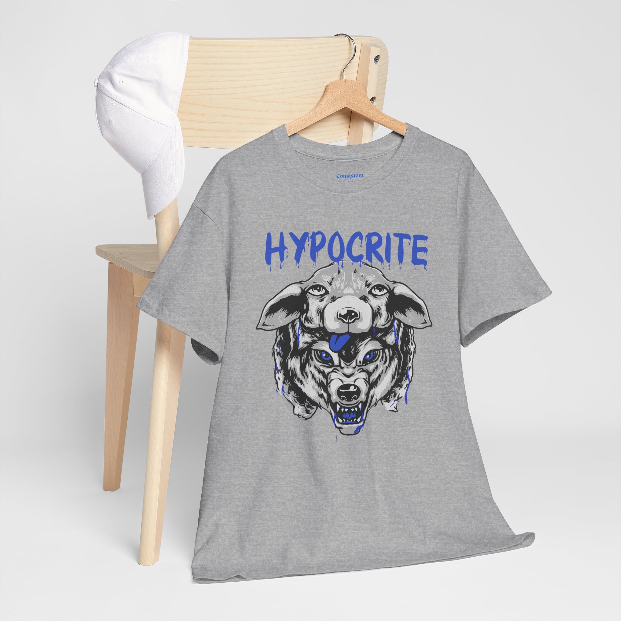 Hypocrite Wolf T-Shirt — Bold Graphic Tee with Dual-Head Wolf Design