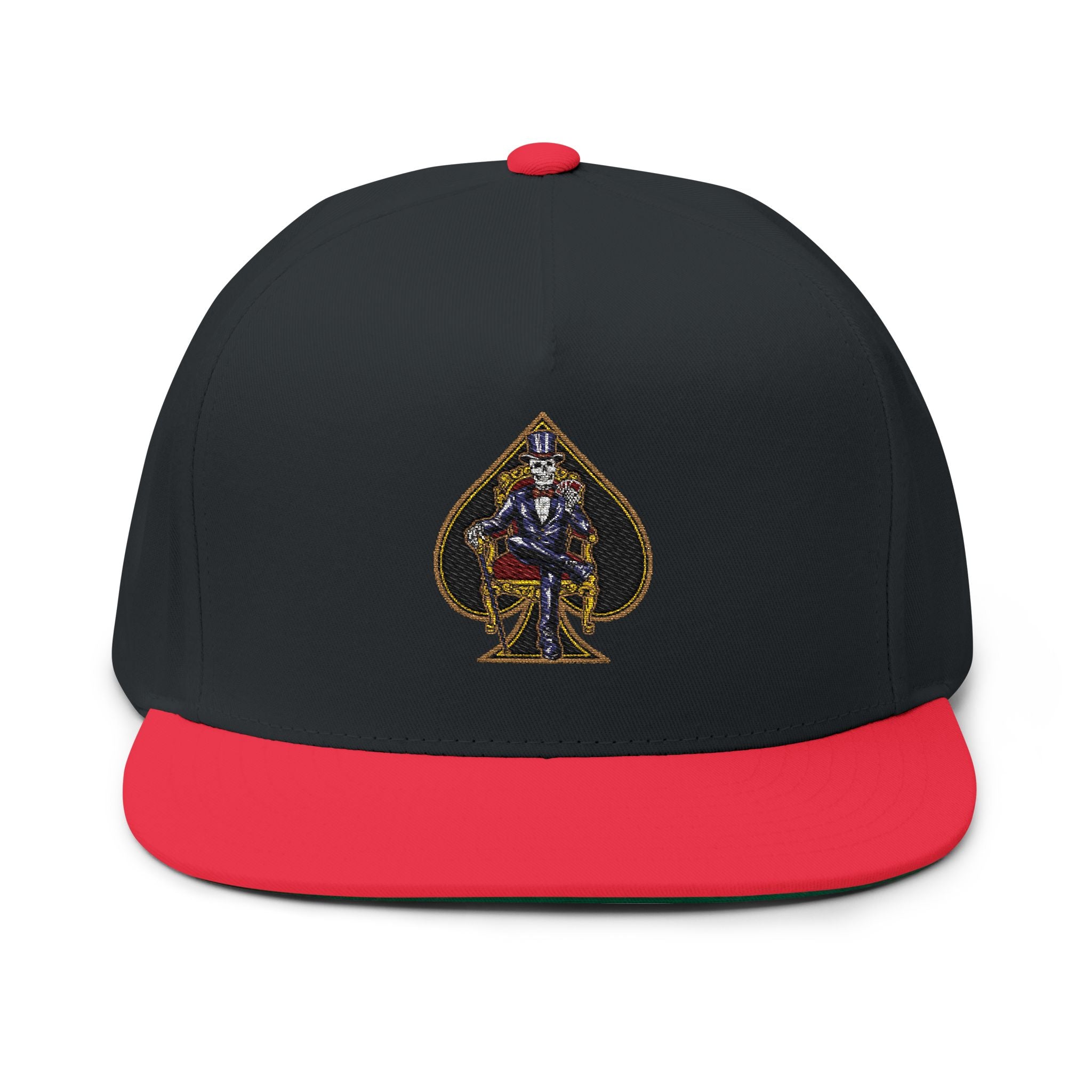Ace of Spades Embroidered Flat Bill Hats