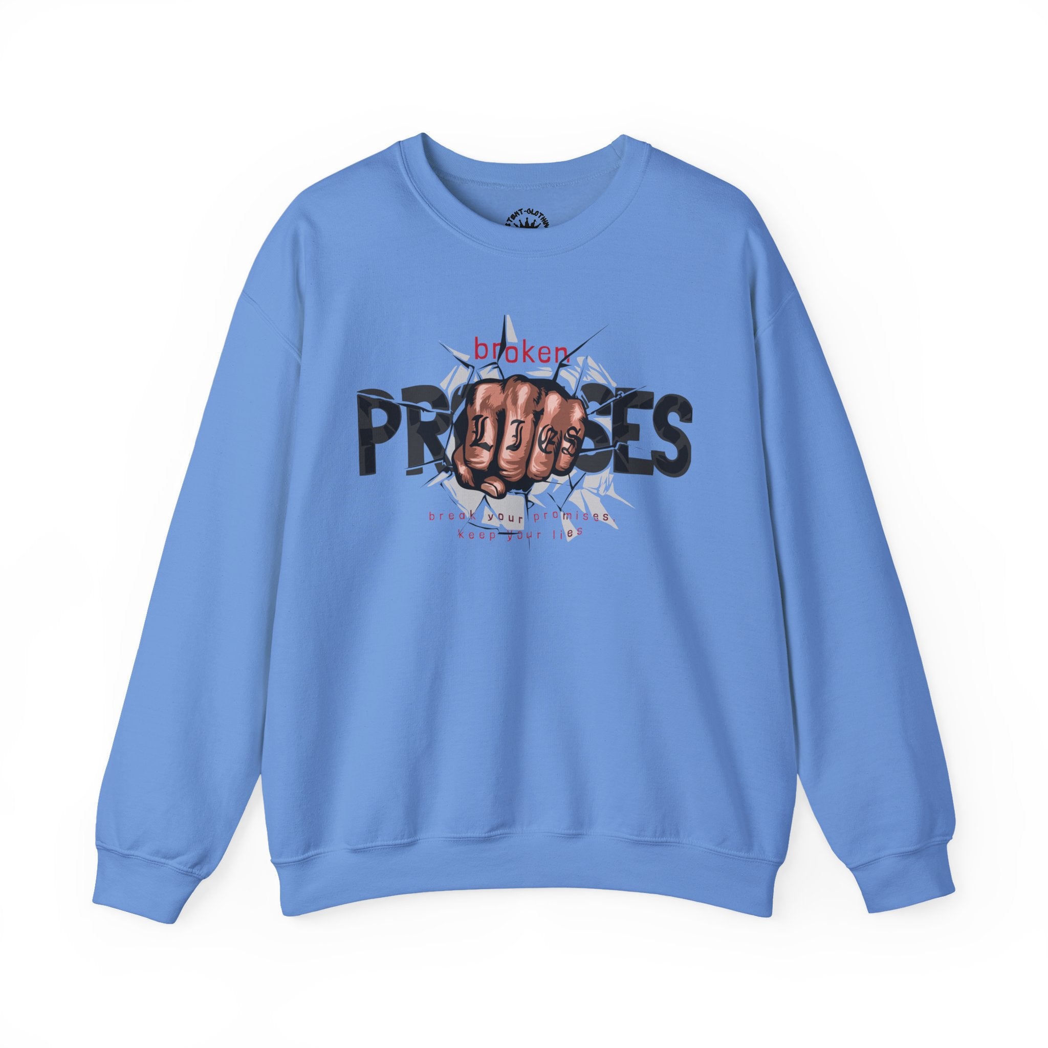 Crewneck Sweatshirt - 'Broken Promises' Graphic Fist Design