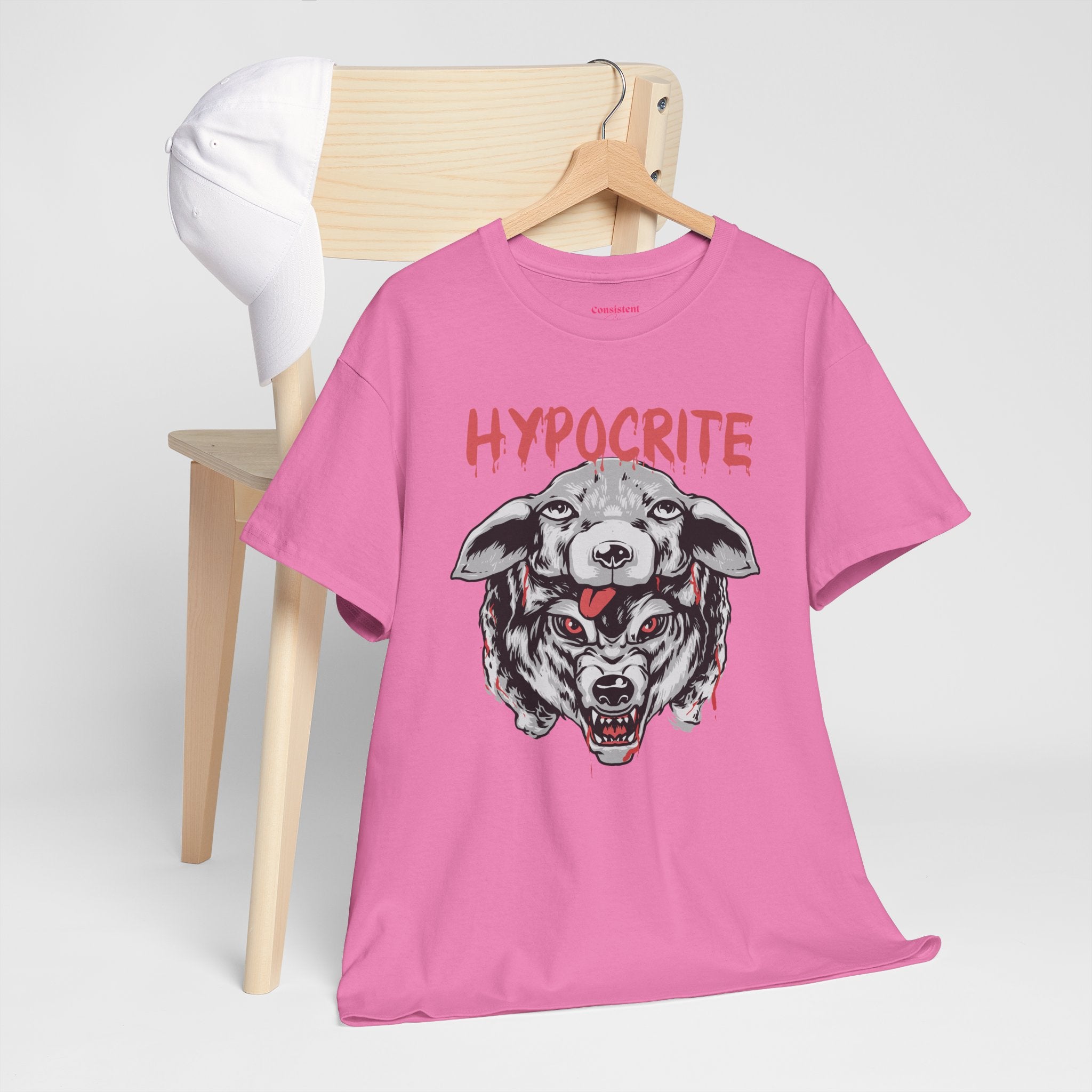 Hypocrite Wolf T-Shirt — Bold Graphic Tee with Dual-Head Wolf Design