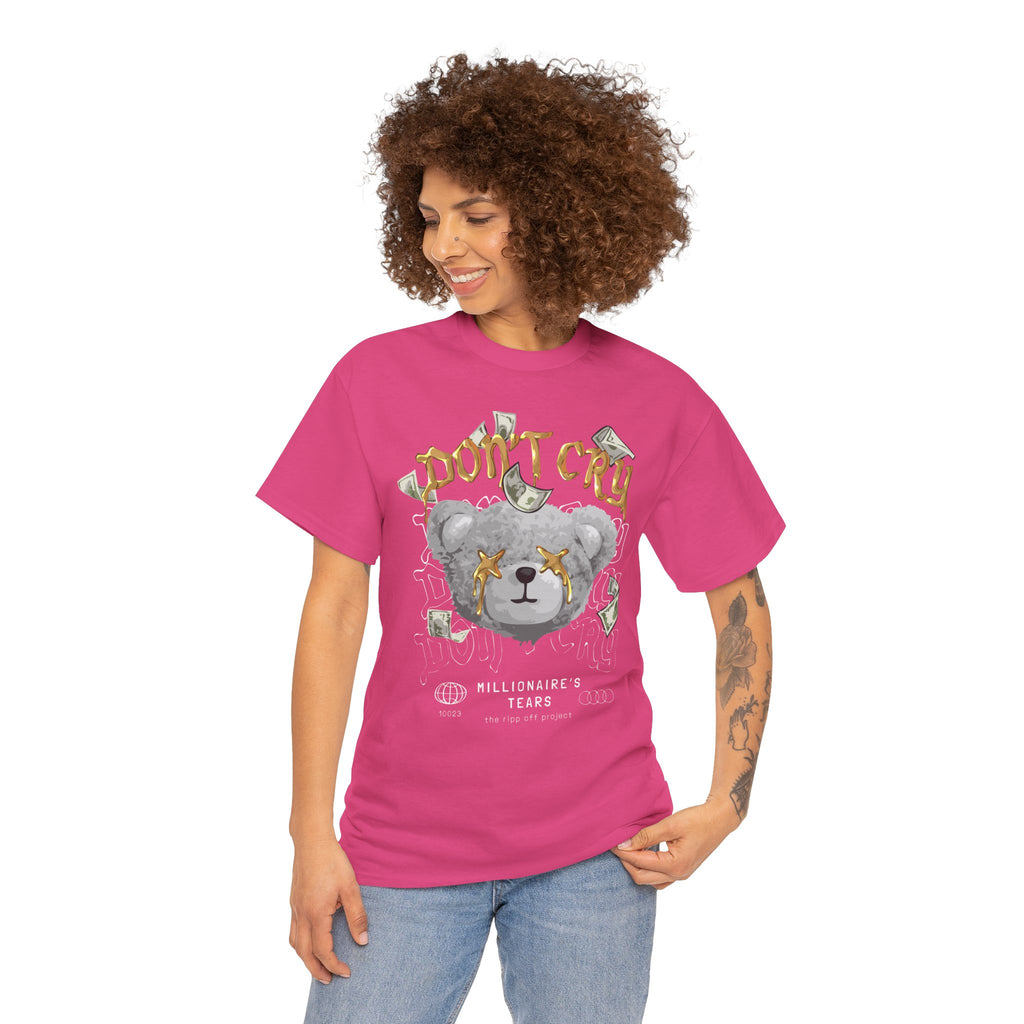 Don't Cry Teddy Graphic Tee — "Millionaire's Tears" Streetwear T-Shirt