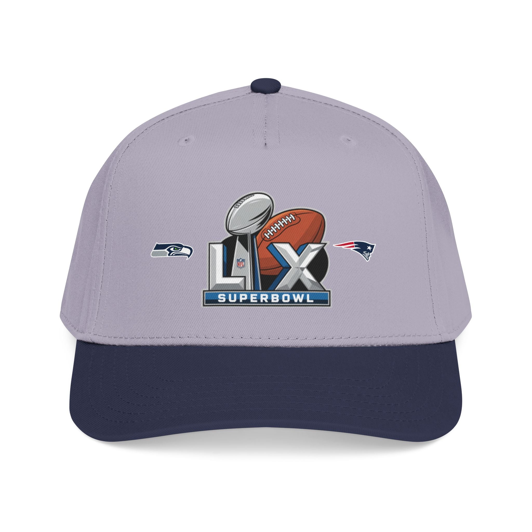 Super Bowl LX Football Logo Mid Profile Baseball Cap | Team Patch