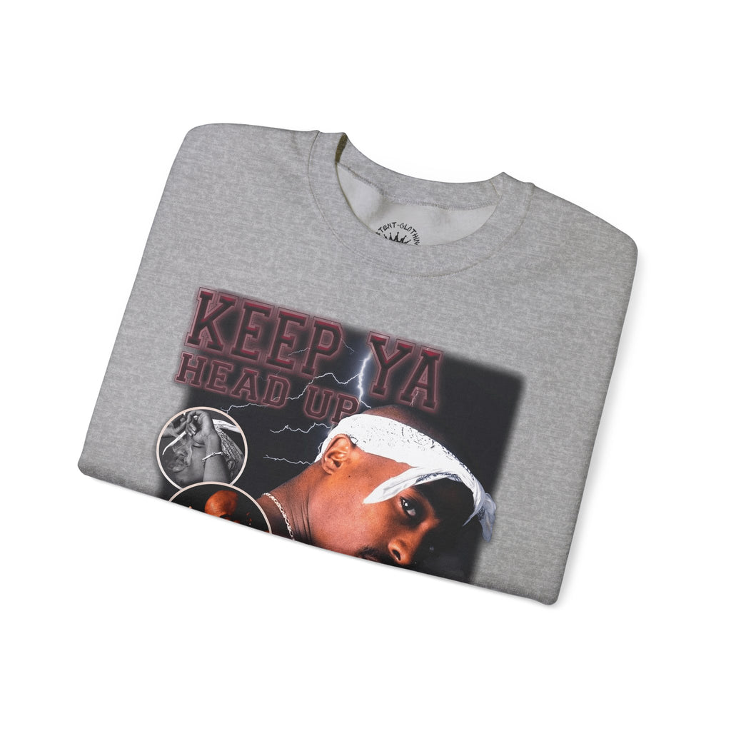 Retro Hip-Hop Graphic Sweatshirt — Keep Ya Head Up Design