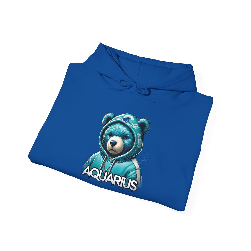 Aquarius Teddy Bear Hoodie | Zodiac Bear Graphic Sweatshirt