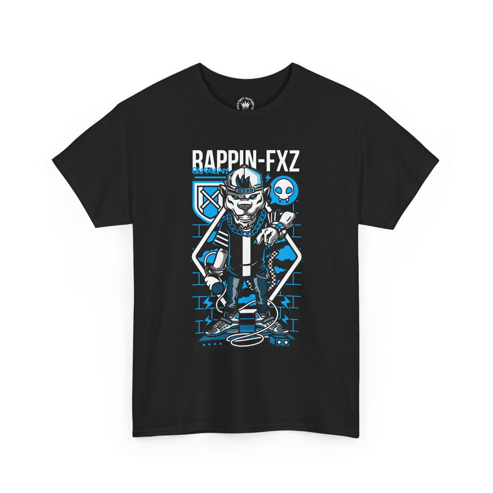 Rappin-FXZ Graphic Tee — Retro Cyberpunk DJ Skull T-Shirt