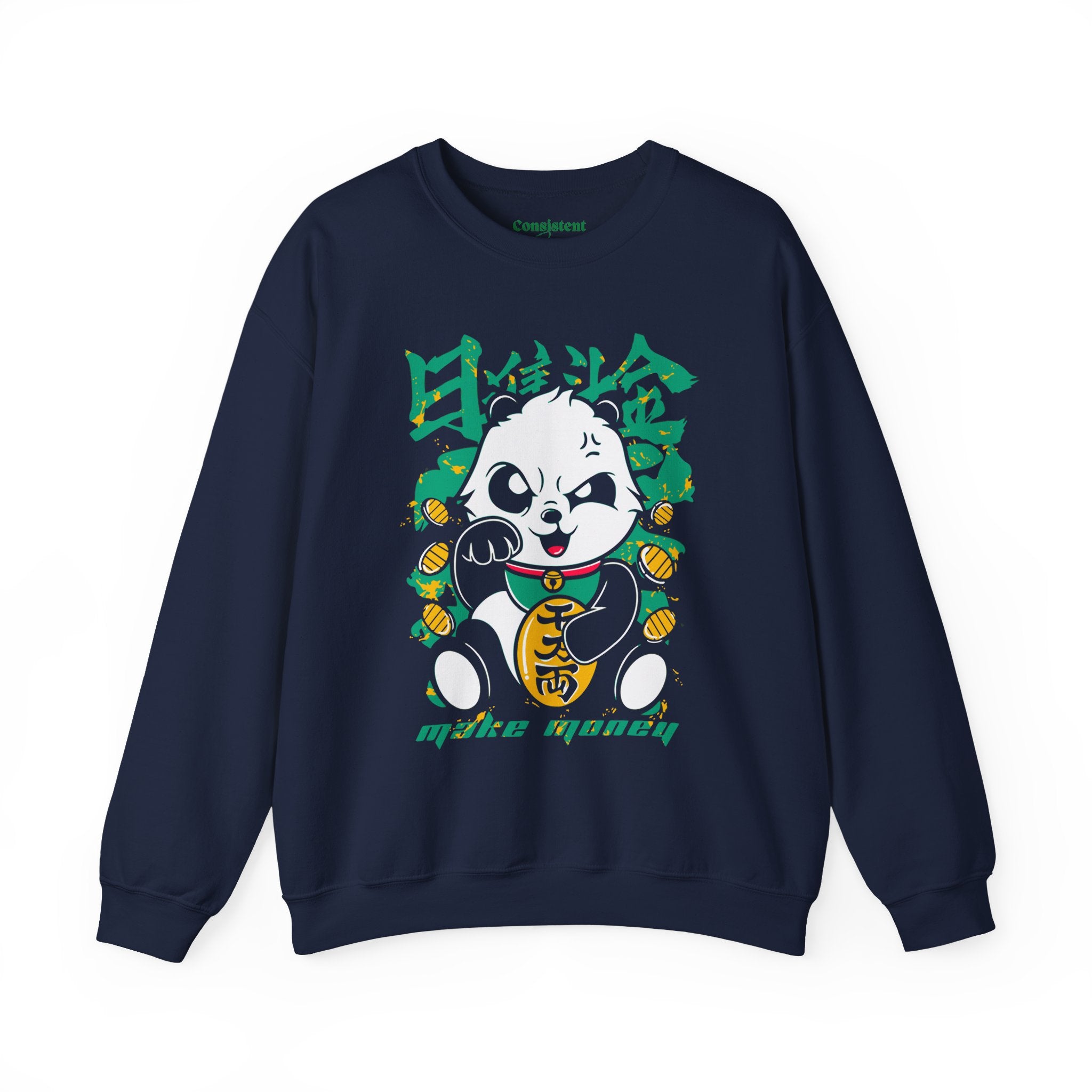Lucky Panda Crewneck sweatshirt | Maneki Neko inspired design