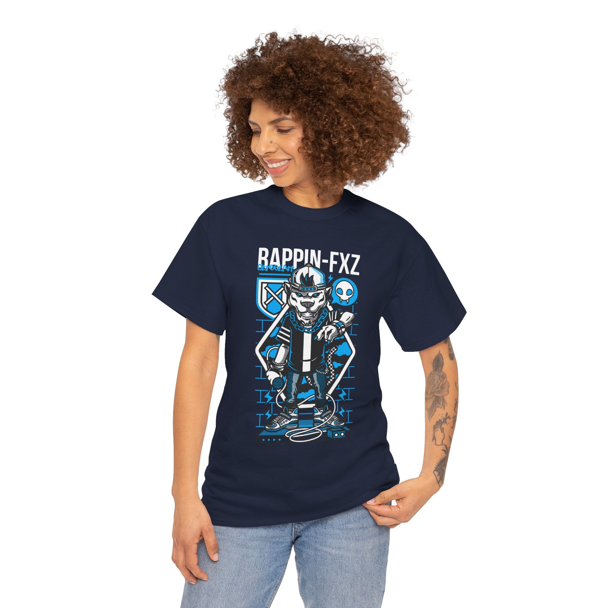 Rappin-FXZ Graphic Tee — Retro Cyberpunk DJ Skull T-Shirt