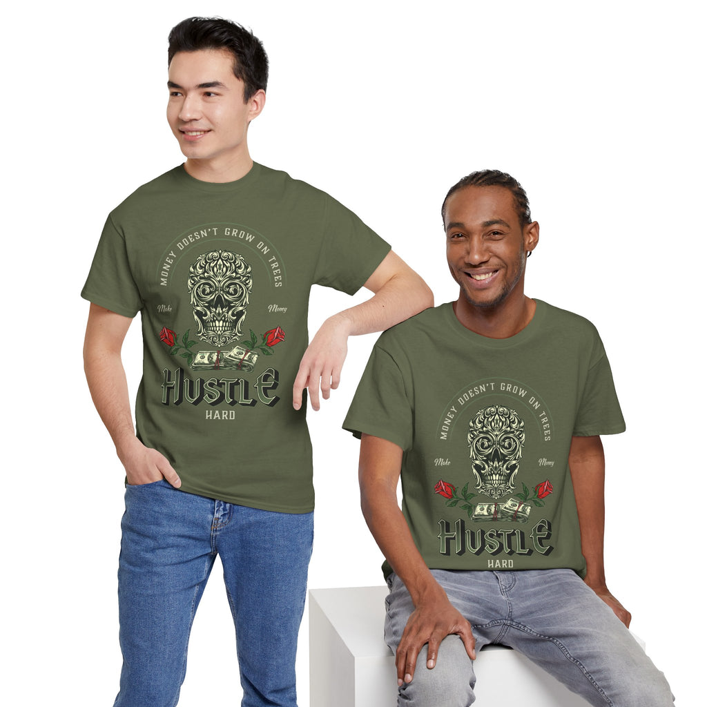 Hustle Hard Skull Tee — Money Doesn’t Grow on Trees Graphic T-Shirt