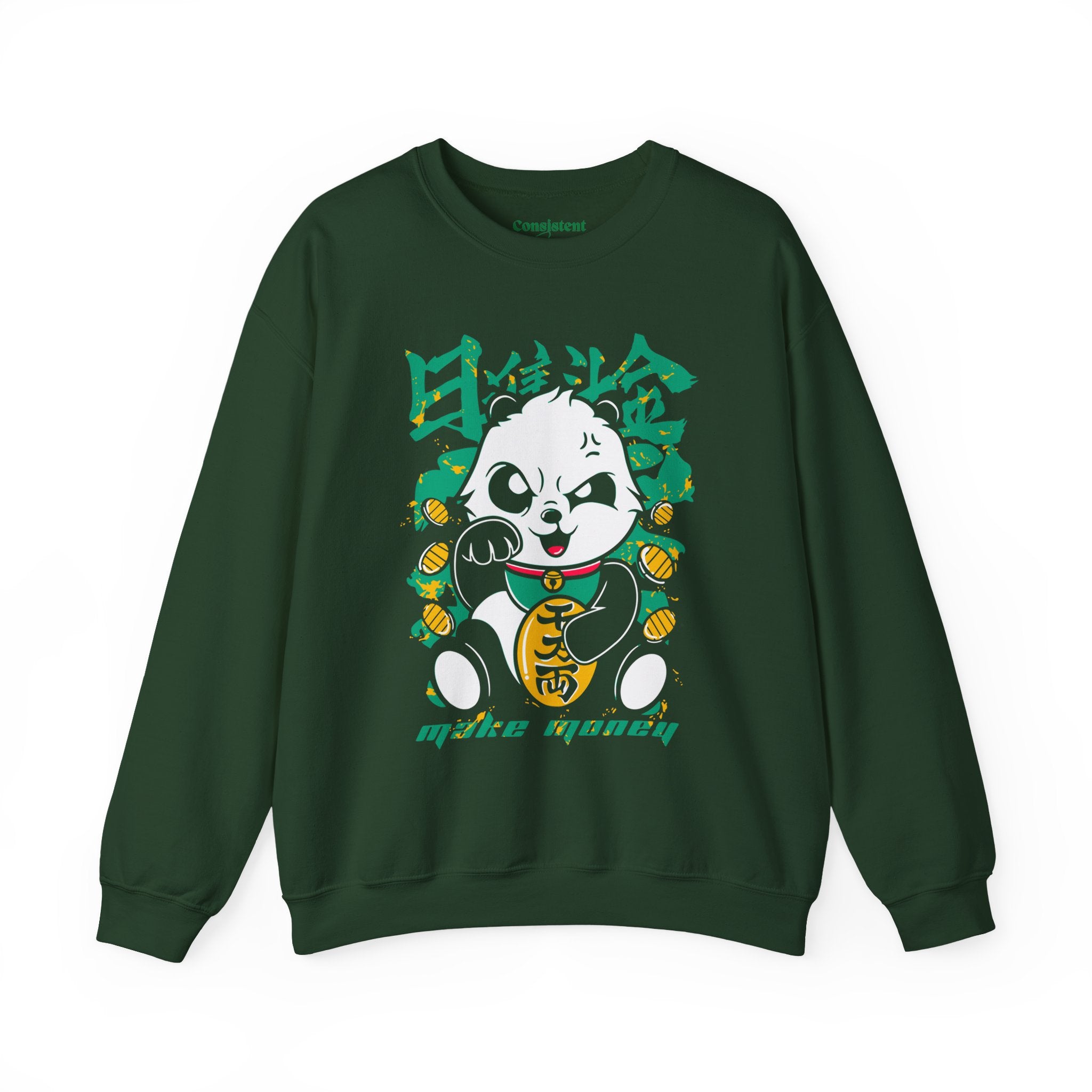 Lucky Panda Crewneck sweatshirt | Maneki Neko inspired design