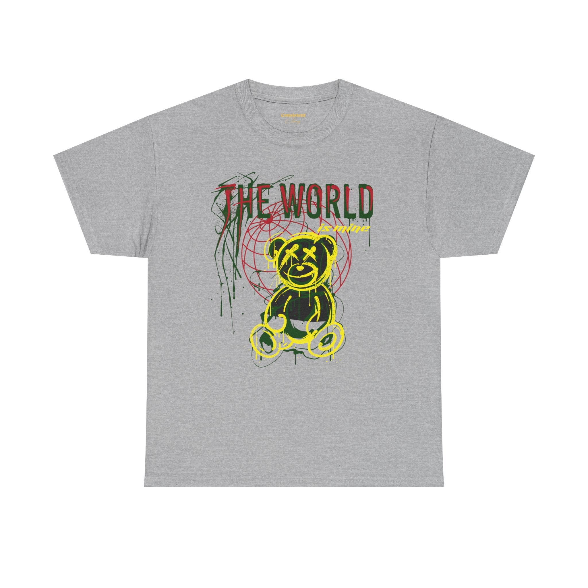 The World Is Mine Teddy Tee — Grunge Teddy Bear Graphic T-Shirt