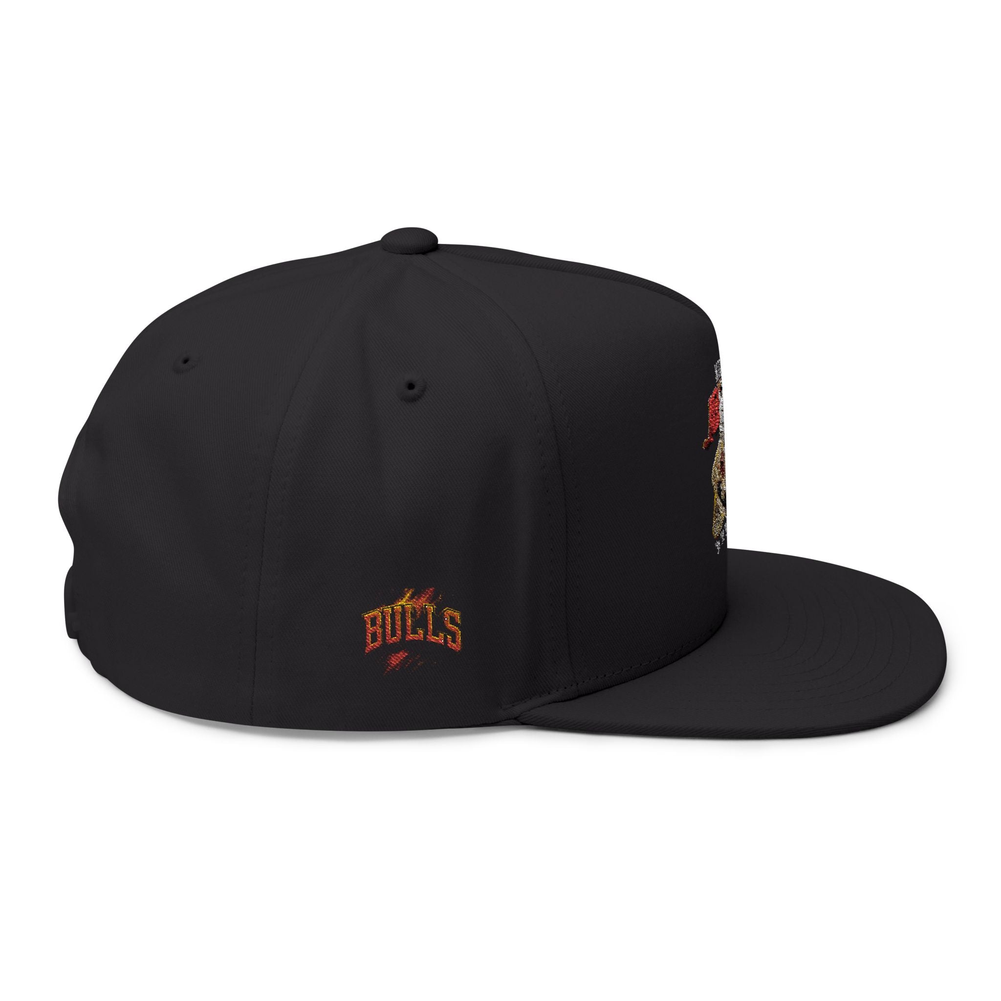 Embroidered Flat Bill Cap — Retro Michael Jordan Basketball Logo
