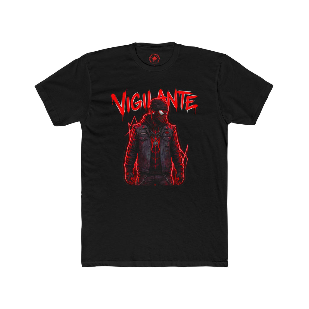 Vigilante Graphic Tee — Red Neon Spider Noir T-Shirt