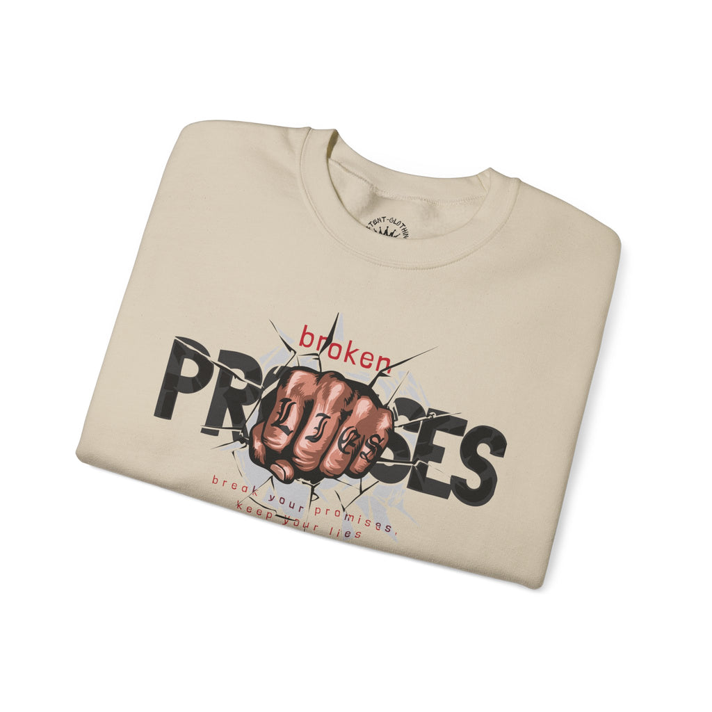 Crewneck Sweatshirt - 'Broken Promises' Graphic Fist Design
