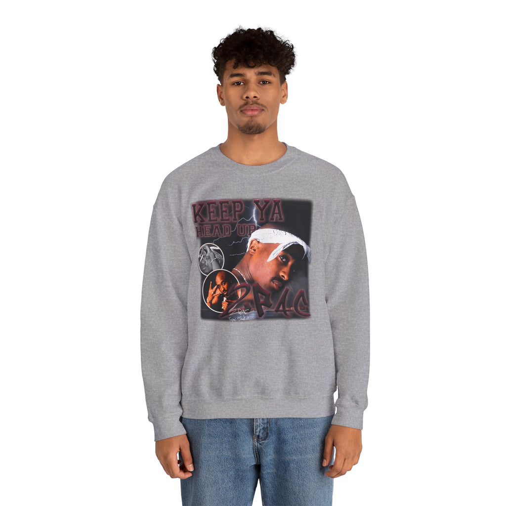 Retro Hip-Hop Graphic Sweatshirt — Keep Ya Head Up Design