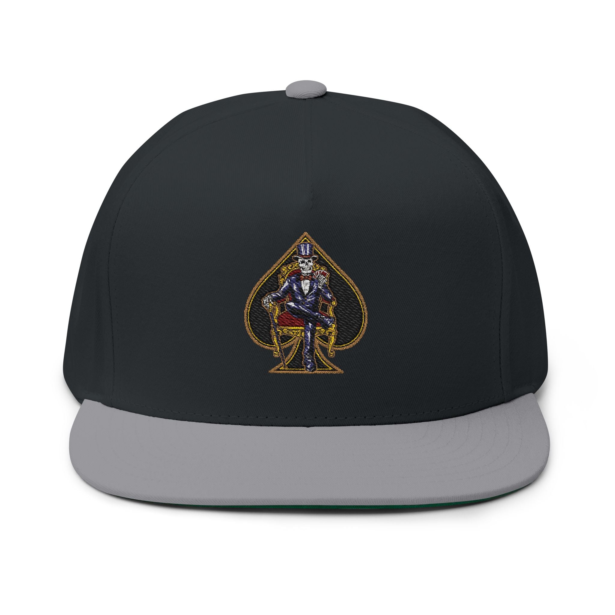Ace of Spades Embroidered Flat Bill Hats