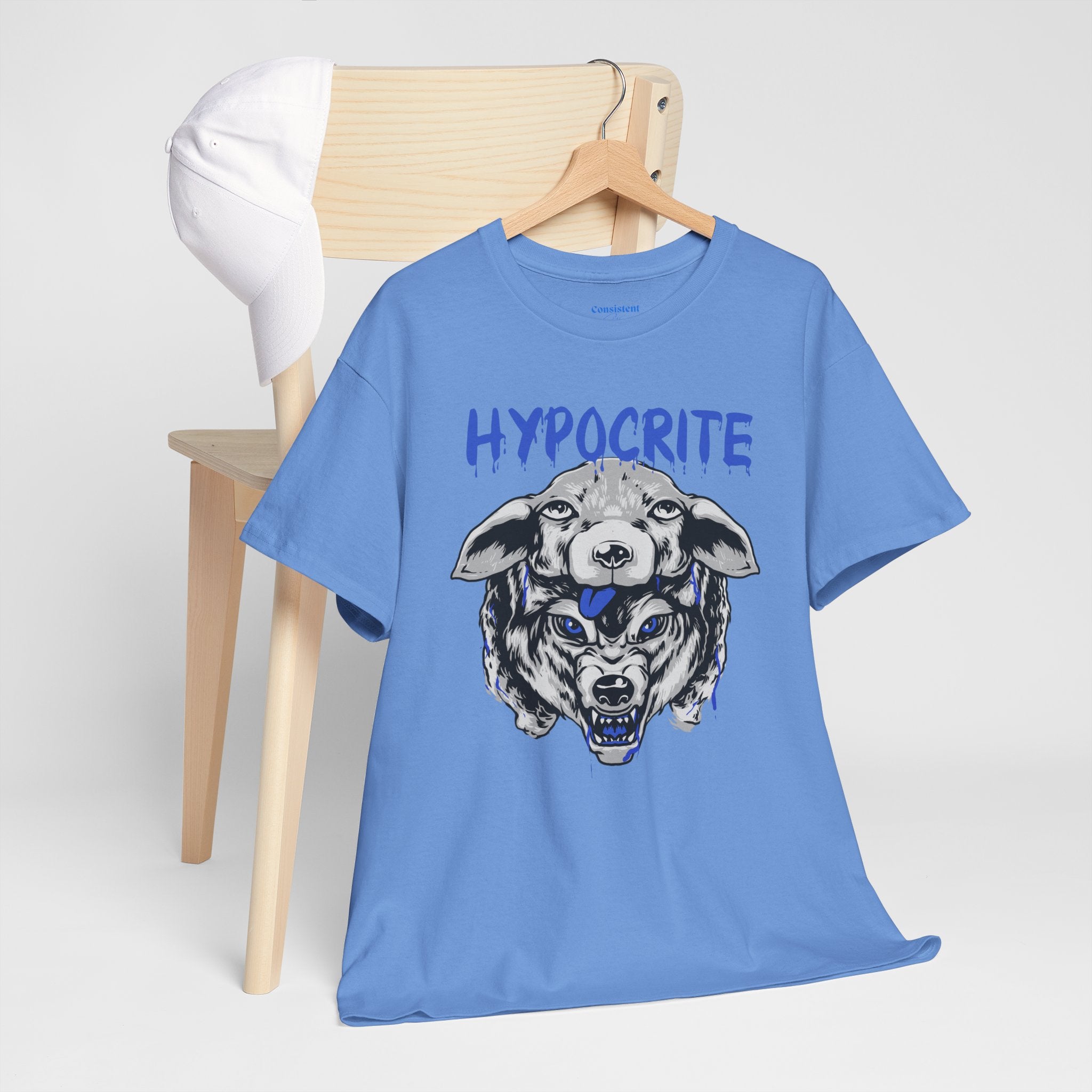 Hypocrite Wolf T-Shirt — Bold Graphic Tee with Dual-Head Wolf Design