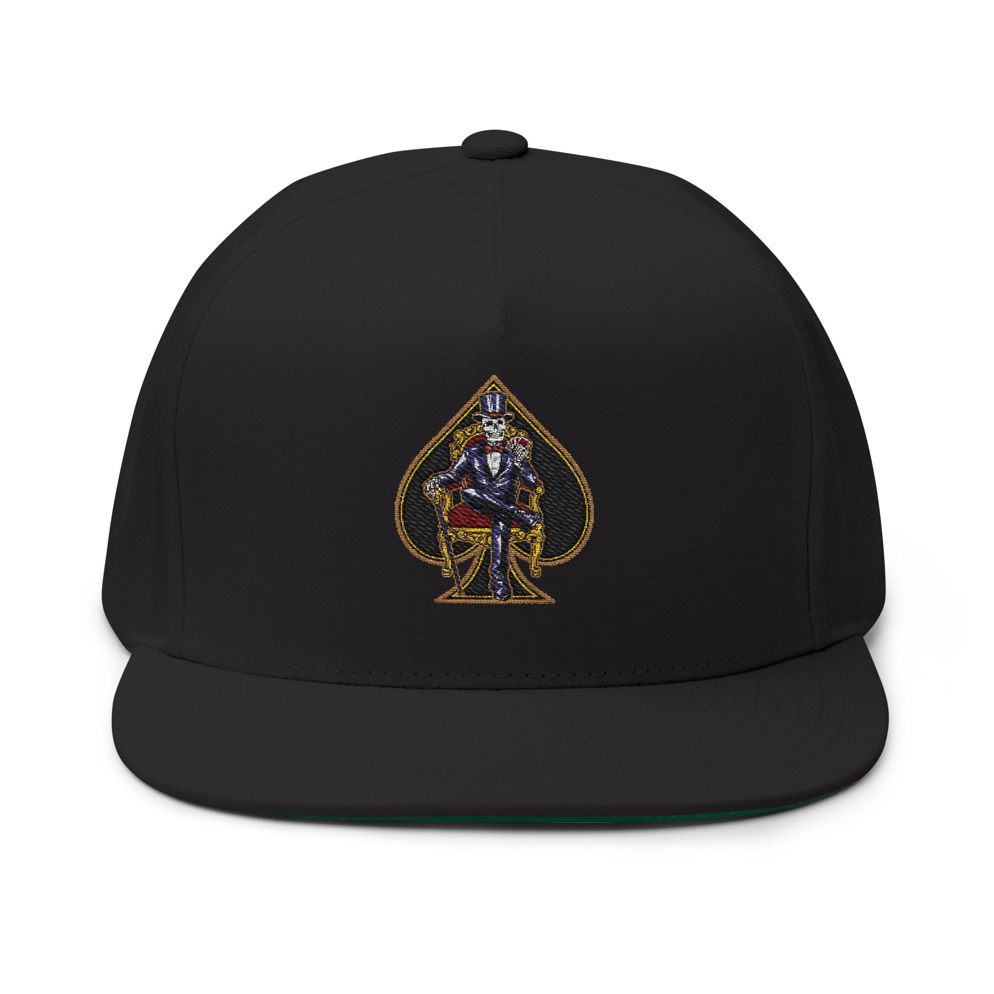 Ace of Spades Embroidered Flat Bill Hats