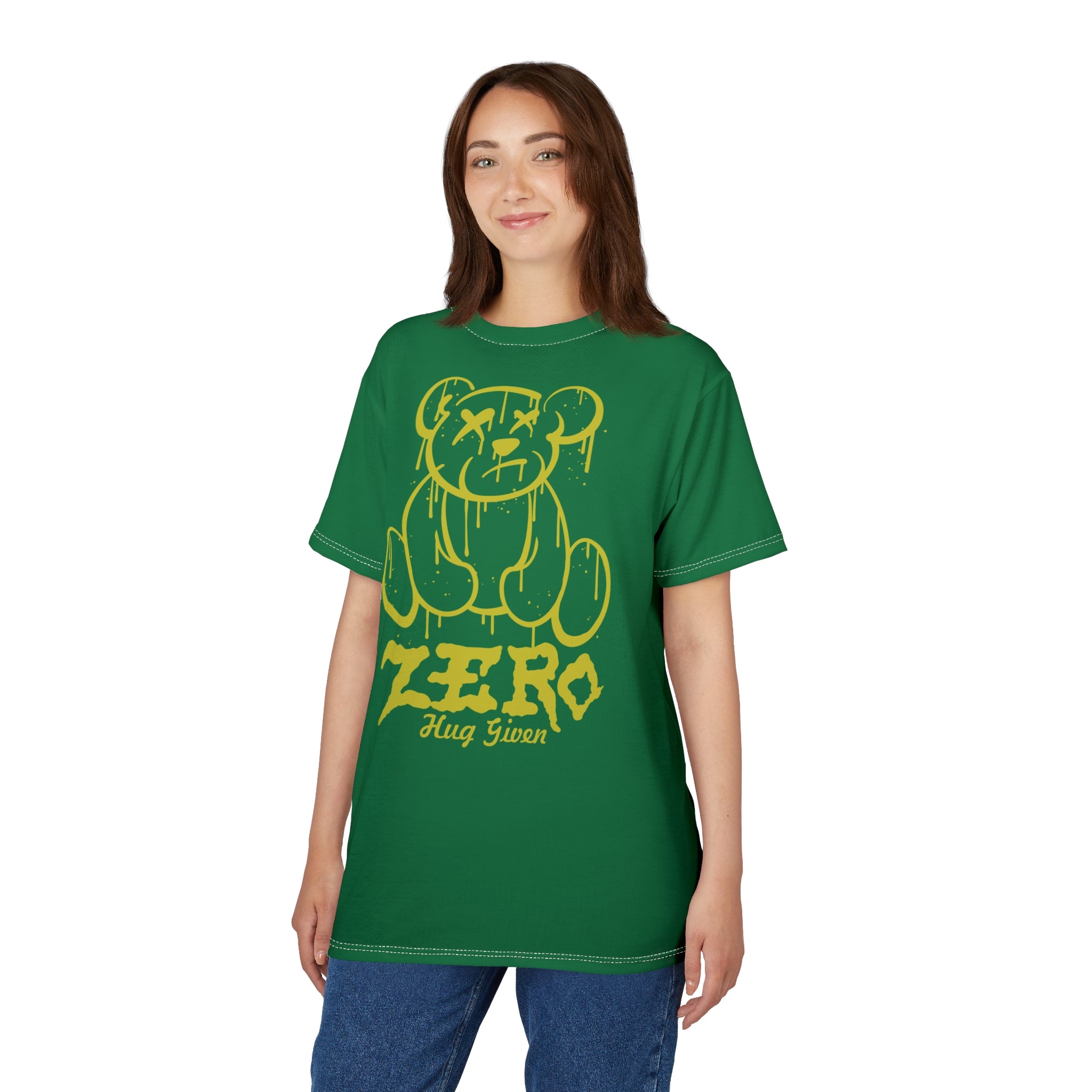 Zero Hug Given Tee — Grunge Drip Bear Graphic T-Shirt