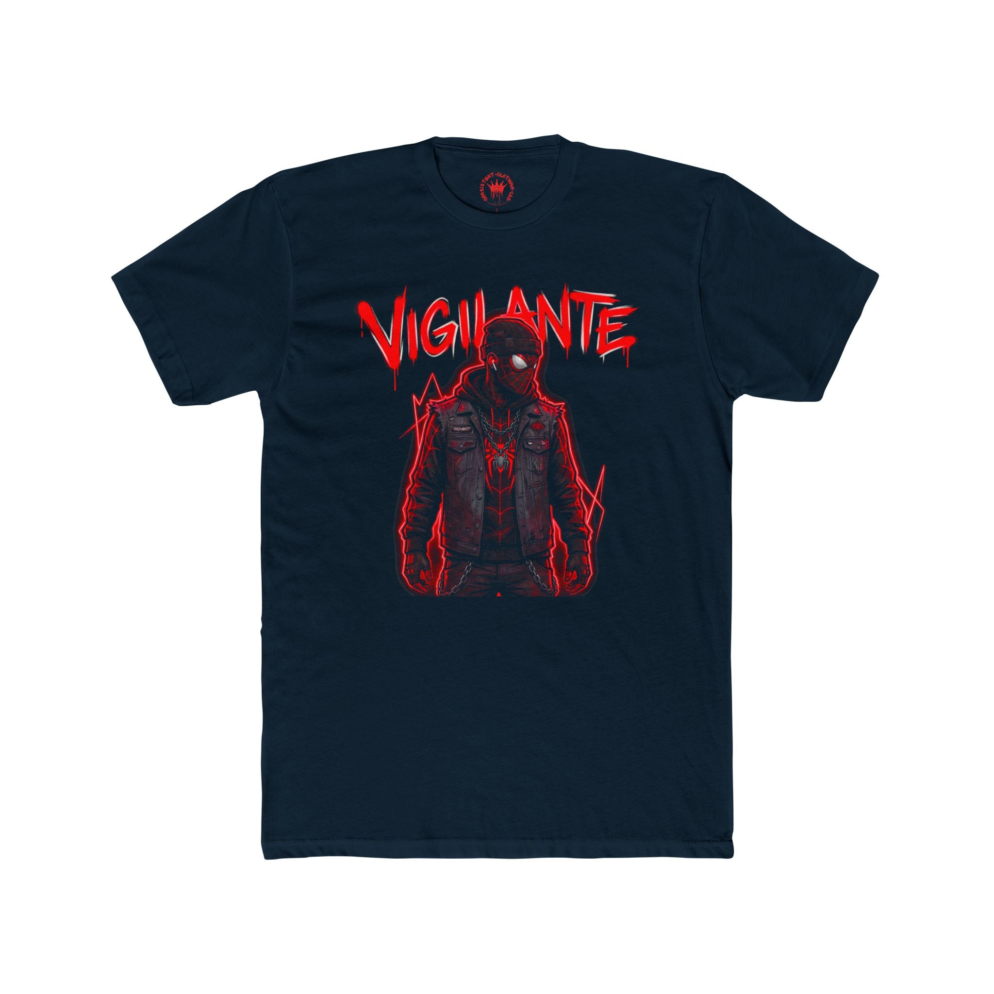 Vigilante Graphic Tee — Red Neon Spider Noir T-Shirt