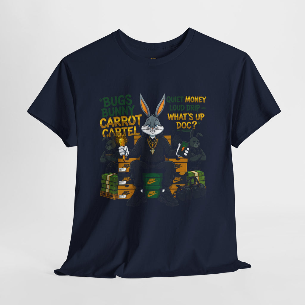 Bunny Carrot Cartel Graphic Tee – "What's Up Doc?" Money Heist Style T-Shirt
