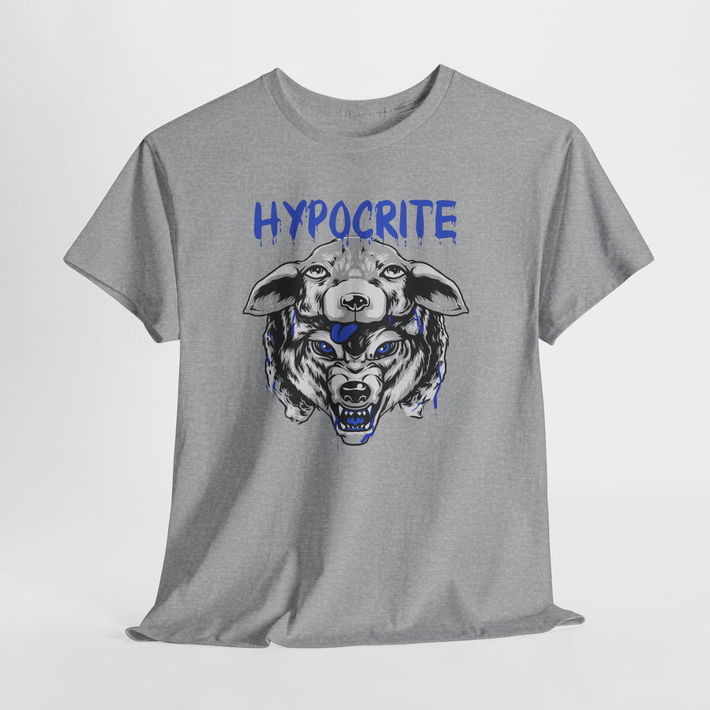 Hypocrite Wolf T-Shirt — Bold Graphic Tee with Dual-Head Wolf Design