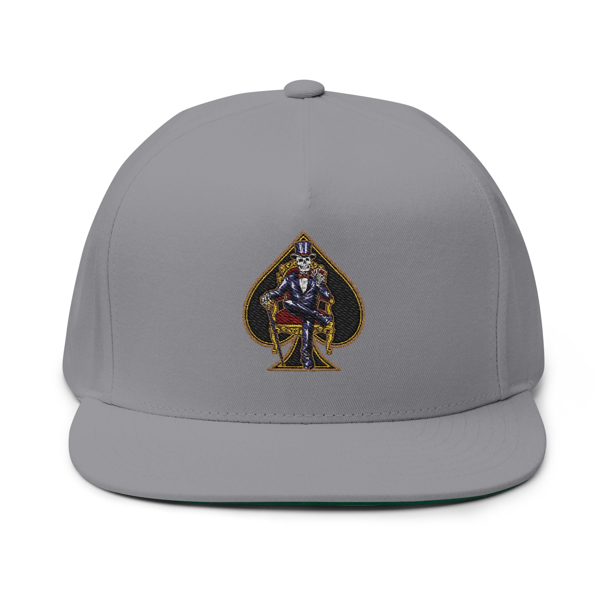 Ace of Spades Embroidered Flat Bill Hats