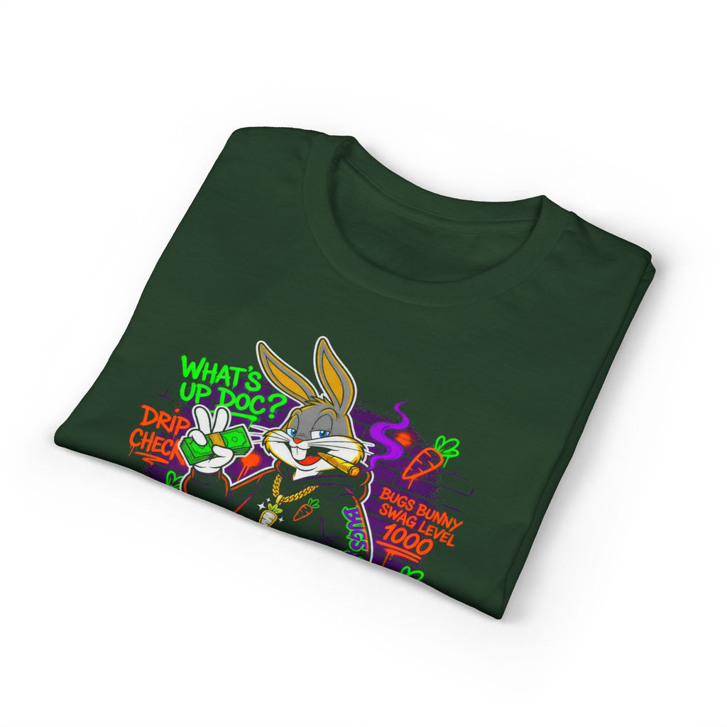 Neon Gangster Bunny Graphic T-Shirt — "What's Up Doc?" Streetwear Tee