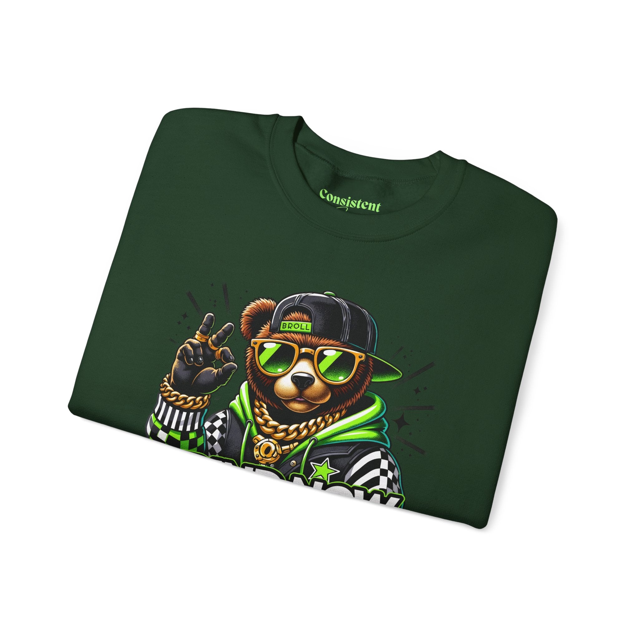 Grind Now Shine Later bear graphic Sweatshirt | Motivational streetwear