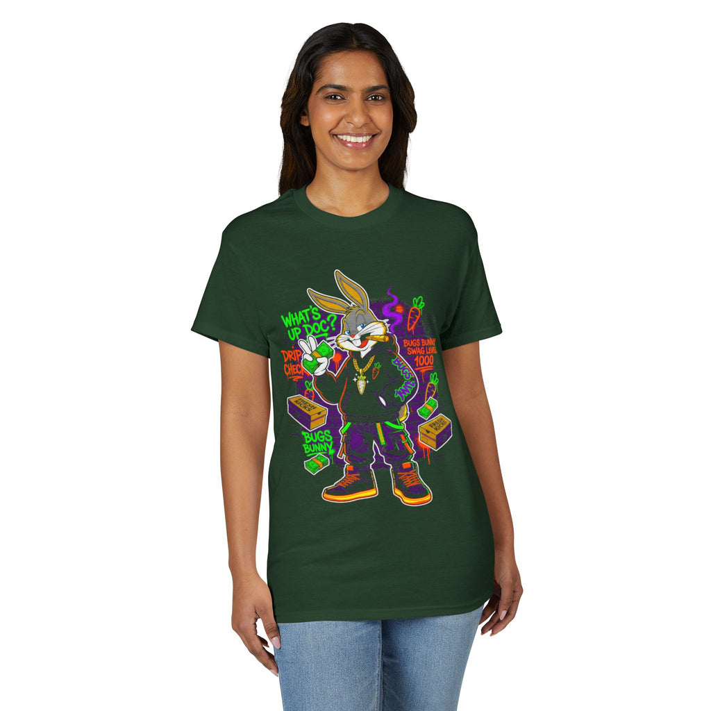 Neon Gangster Bunny Graphic T-Shirt — "What's Up Doc?" Streetwear Tee