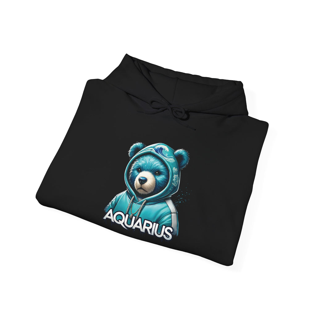 Aquarius Teddy Bear Hoodie | Zodiac Bear Graphic Sweatshirt