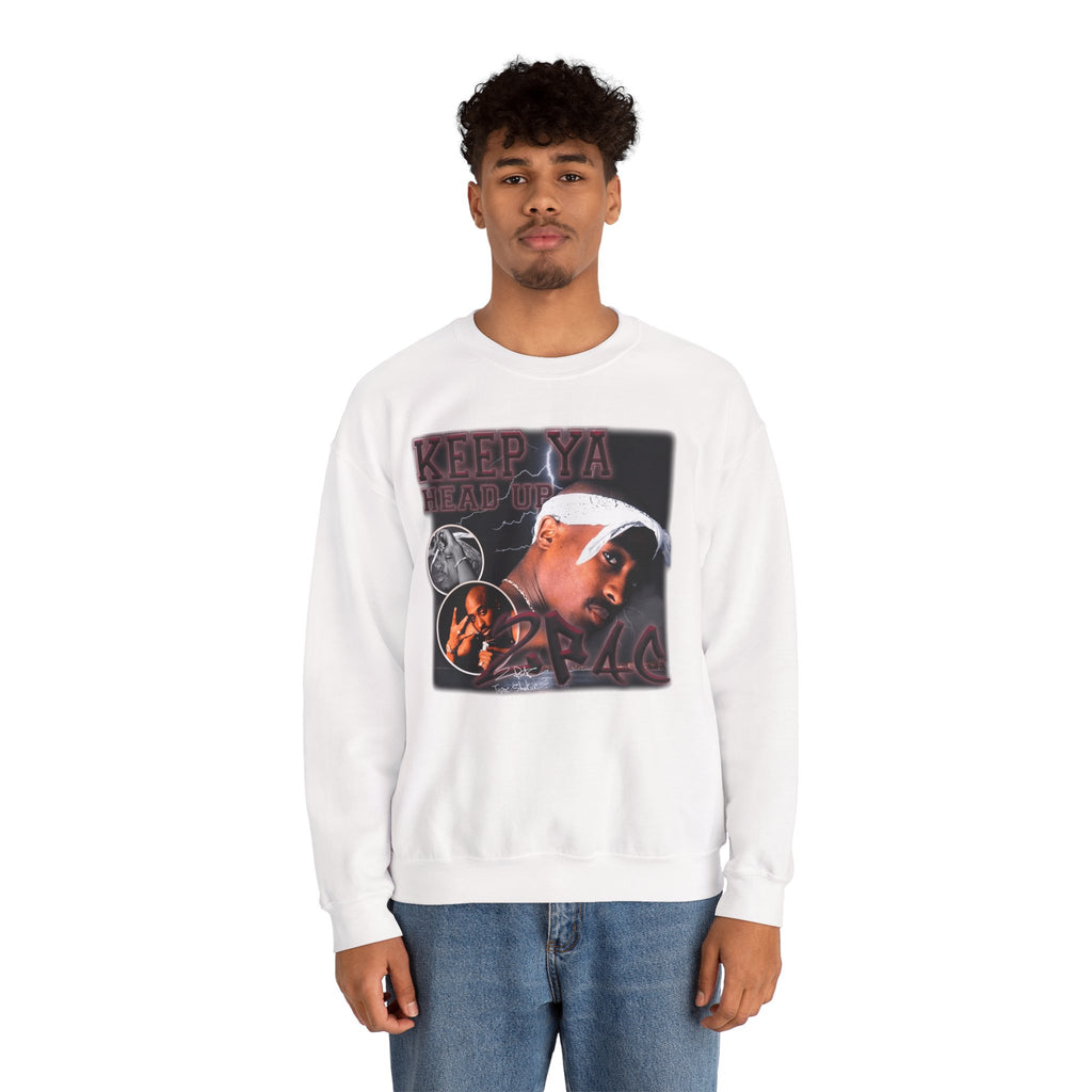 Retro Hip-Hop Graphic Sweatshirt — Keep Ya Head Up Design
