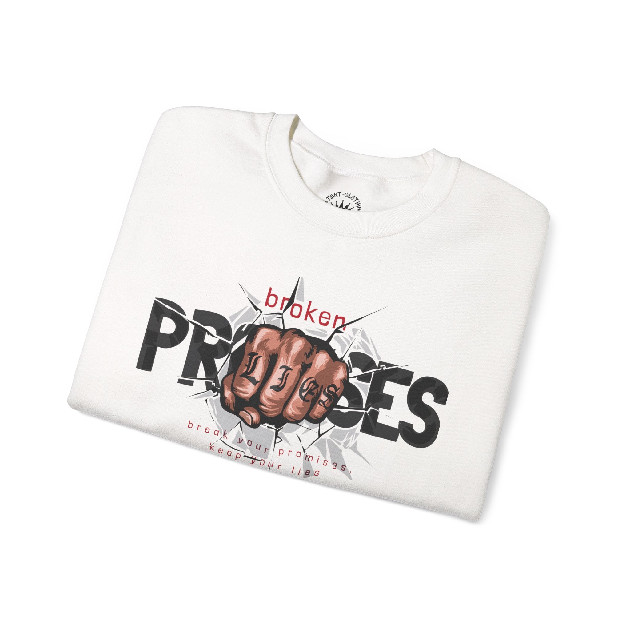 Crewneck Sweatshirt - 'Broken Promises' Graphic Fist Design
