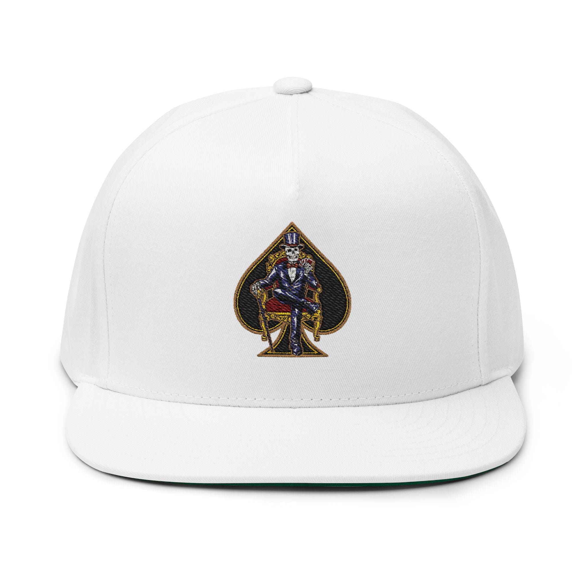 Ace of Spades Embroidered Flat Bill Hats