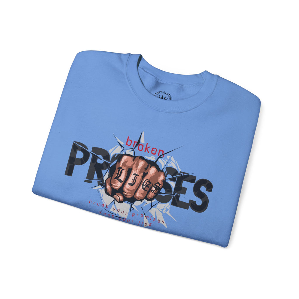 Crewneck Sweatshirt - 'Broken Promises' Graphic Fist Design