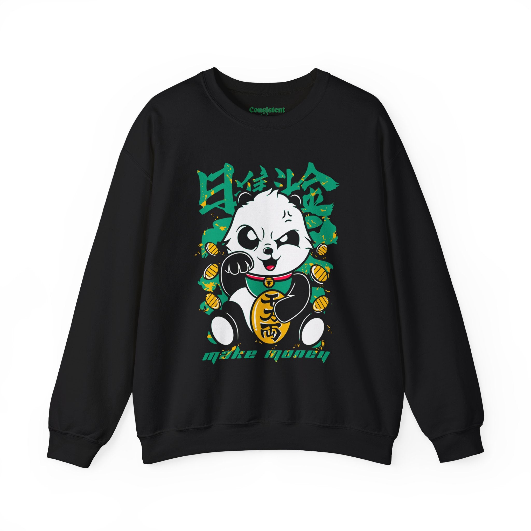 Lucky Panda Crewneck sweatshirt | Maneki Neko inspired design