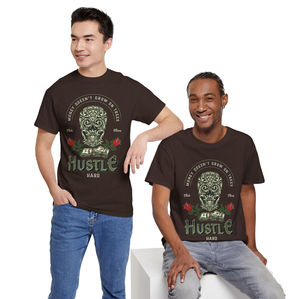 Hustle Hard Skull Tee — Money Doesn’t Grow on Trees Graphic T-Shirt