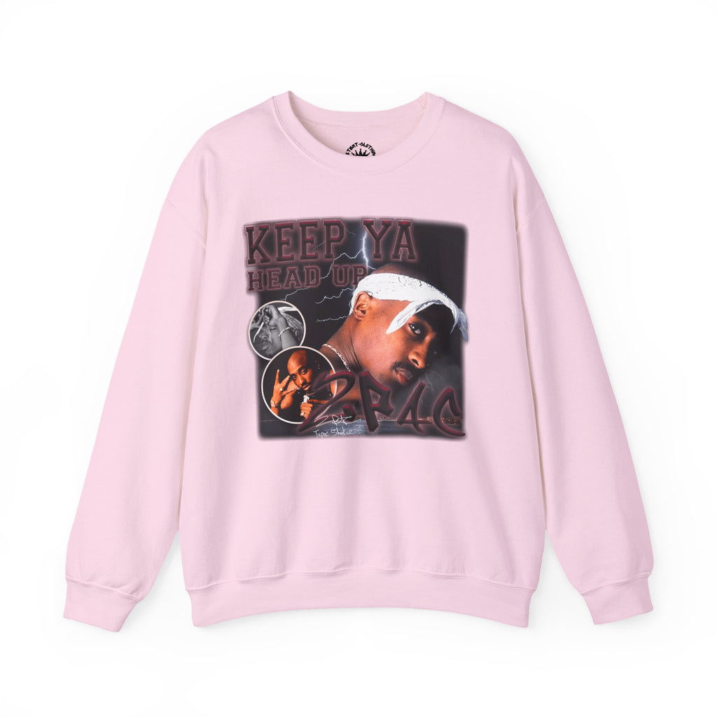 Retro Hip-Hop Graphic Sweatshirt — Keep Ya Head Up Design