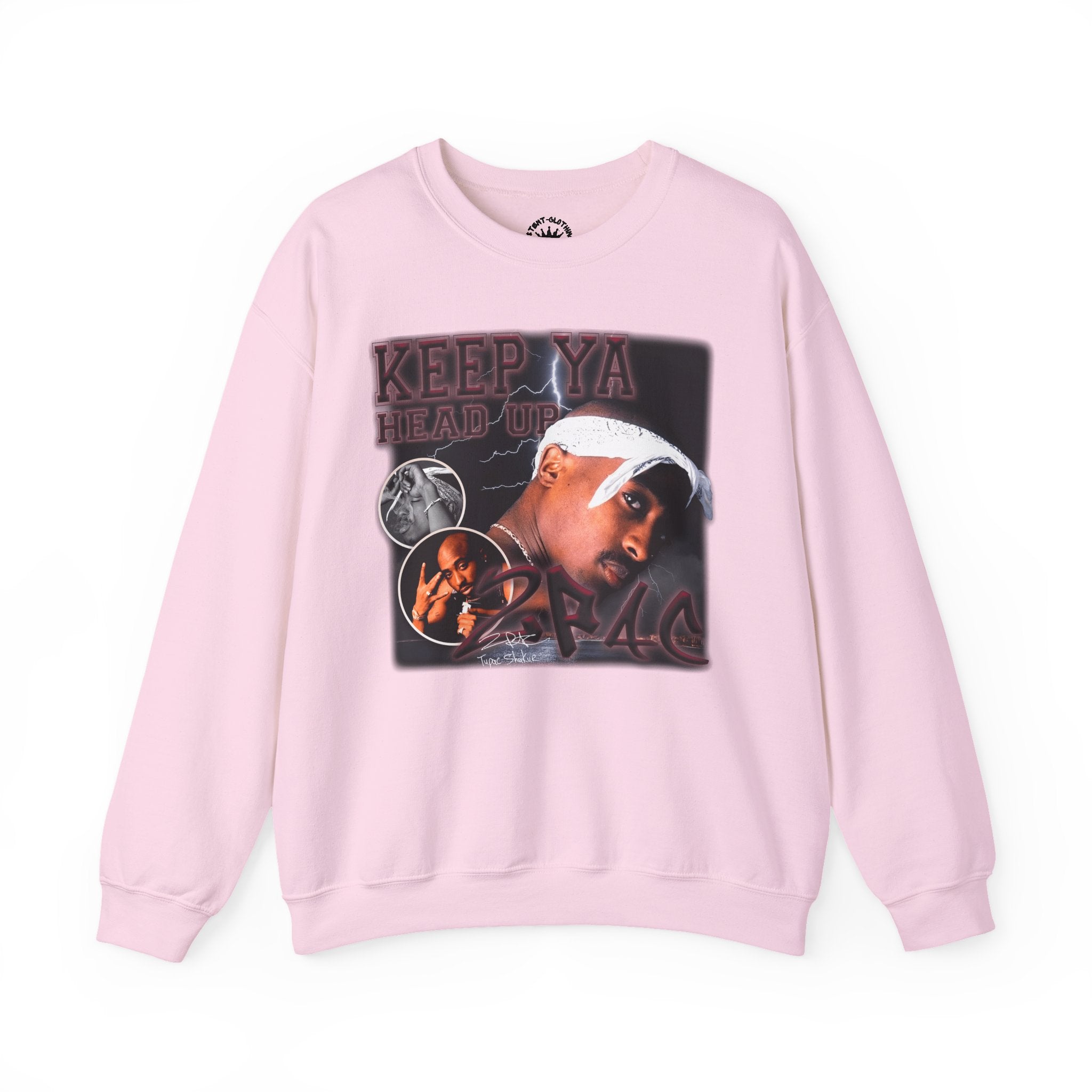 Retro Hip-Hop Graphic Sweatshirt — Keep Ya Head Up Design