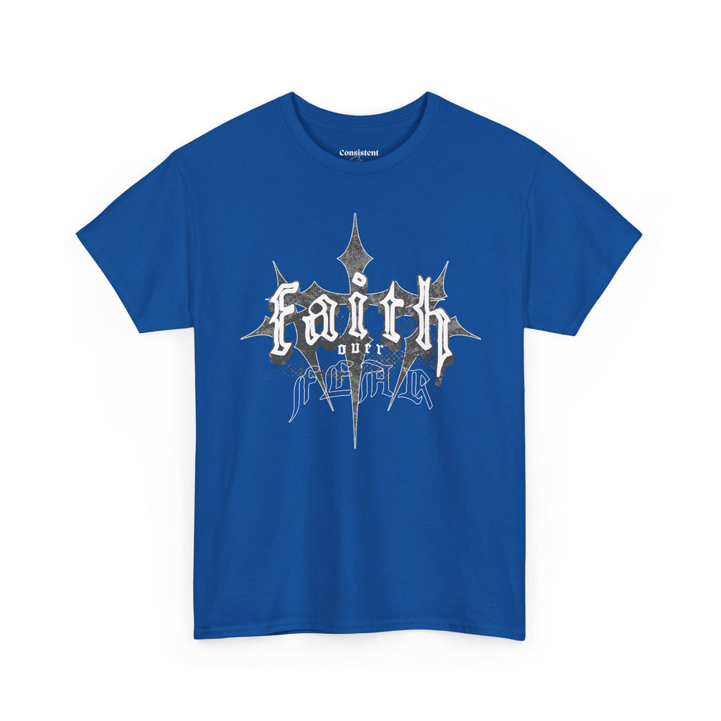 Faith Over Fear Graphic Tee — Dark Metal Band Style Shirt