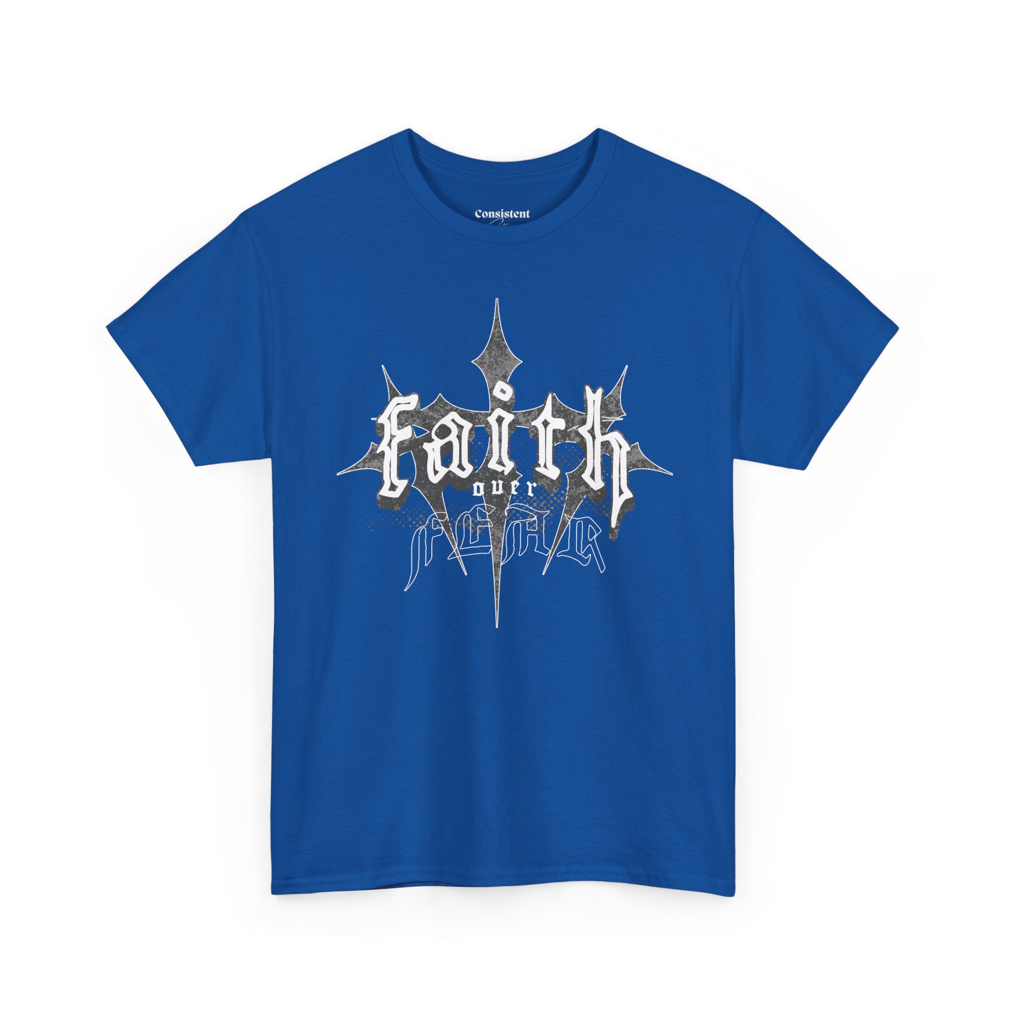 Faith Over Fear Graphic Tee — Dark Metal Band Style Shirt