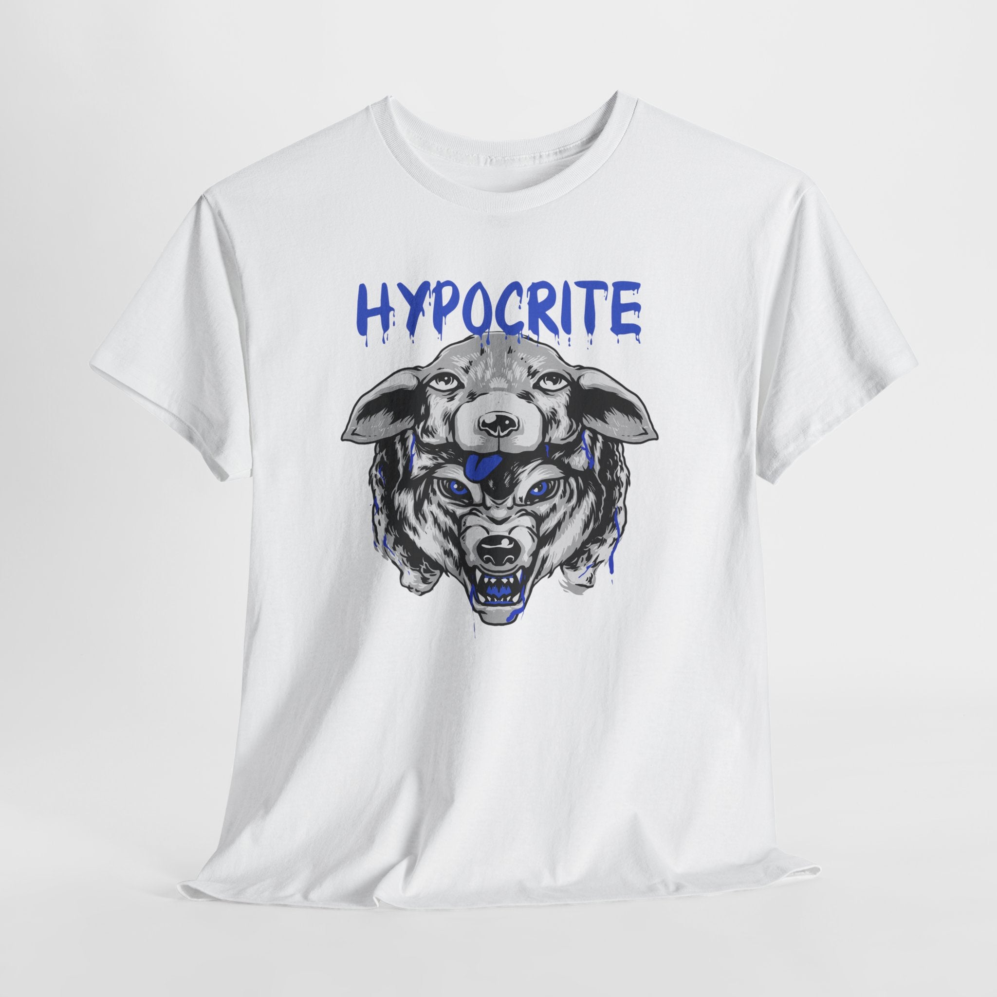 Hypocrite Wolf T-Shirt — Bold Graphic Tee with Dual-Head Wolf Design