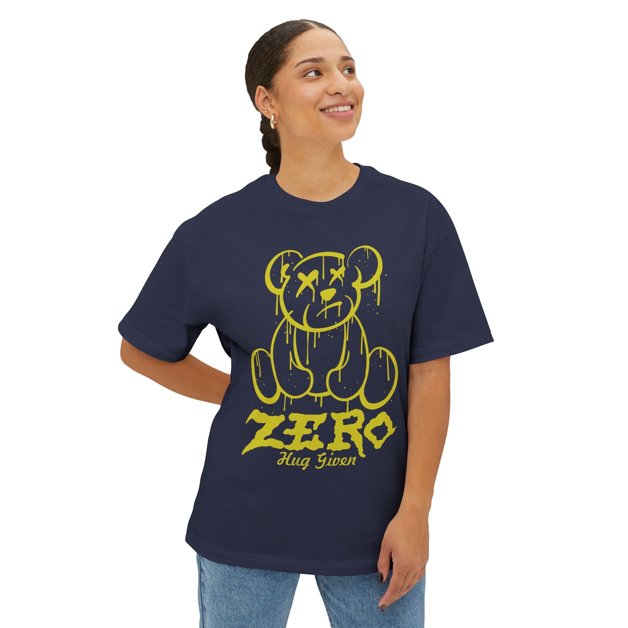 Graphic Tee — Drip Teddy 'ZERO Hug Given' Streetwear Shirt