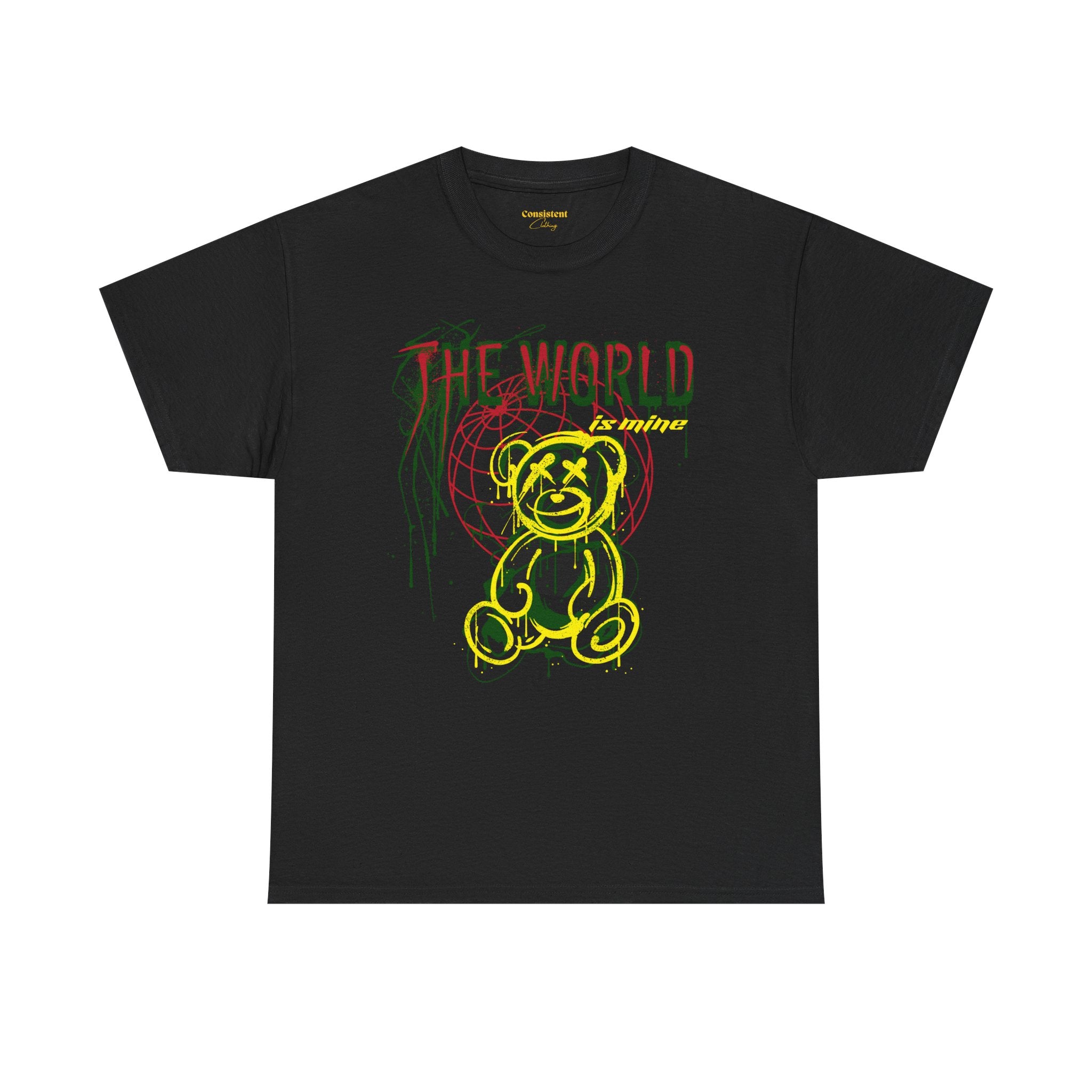 The World Is Mine Teddy Tee — Grunge Teddy Bear Graphic T-Shirt