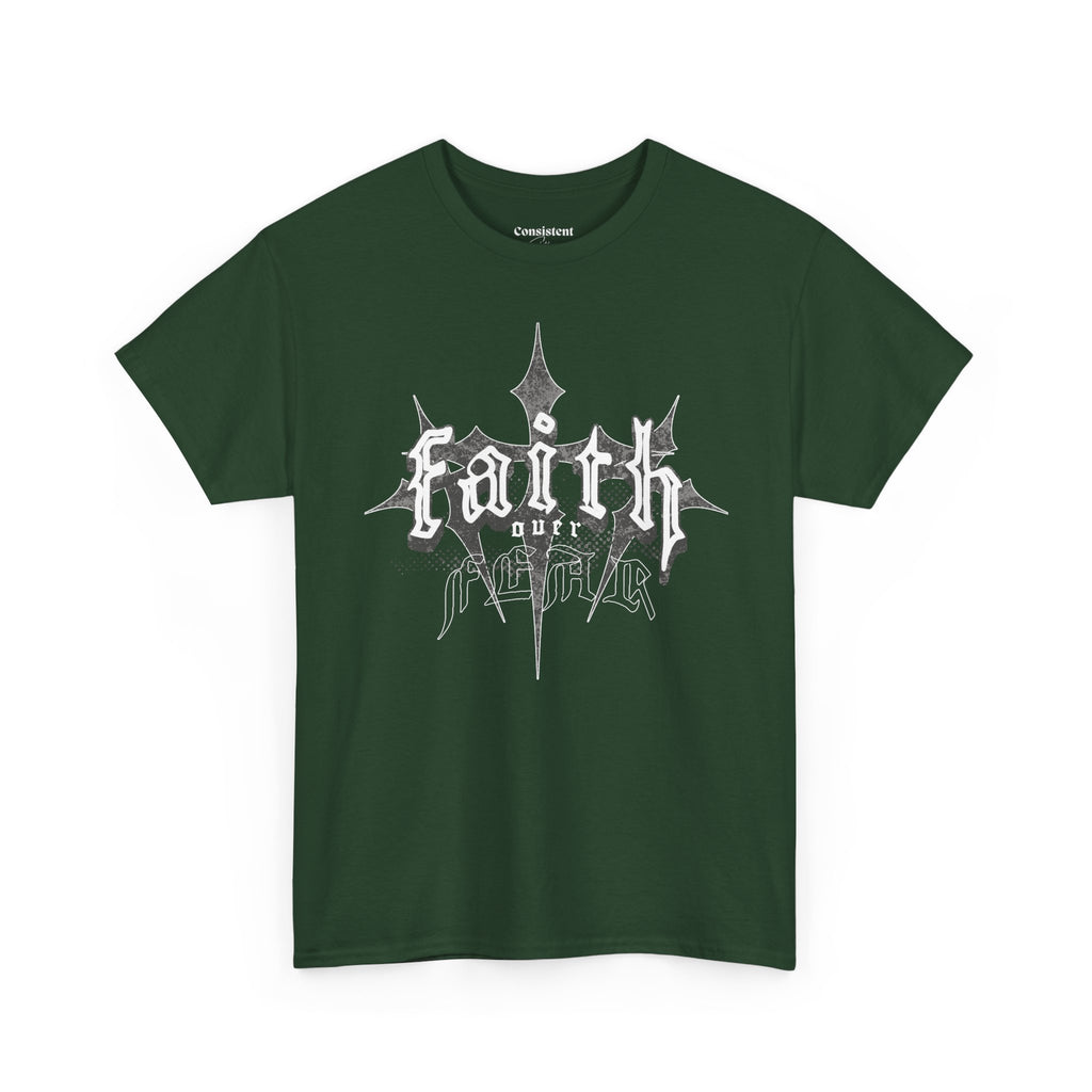 Faith Over Fear Graphic Tee — Dark Metal Band Style Shirt
