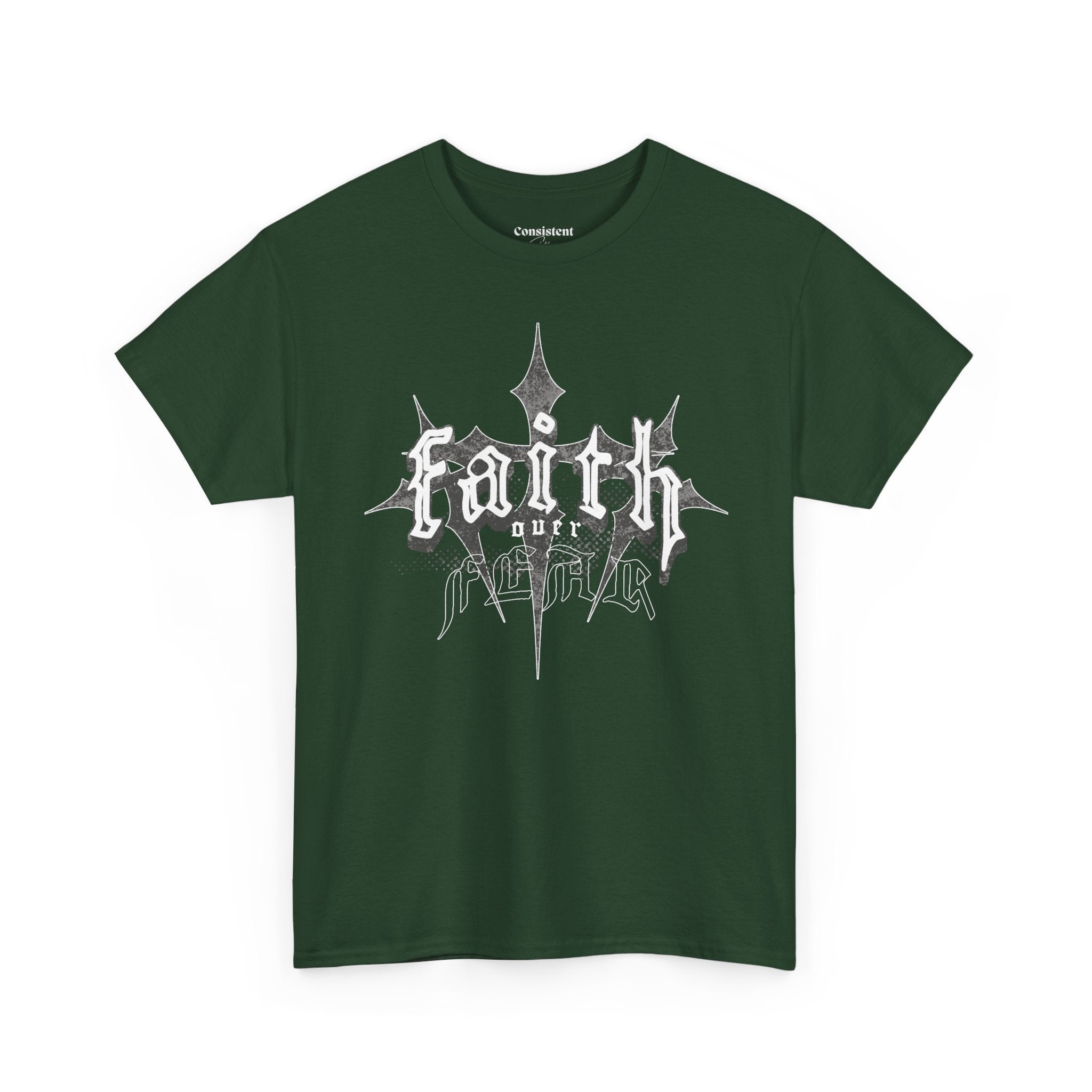 Faith Over Fear Graphic Tee — Dark Metal Band Style Shirt