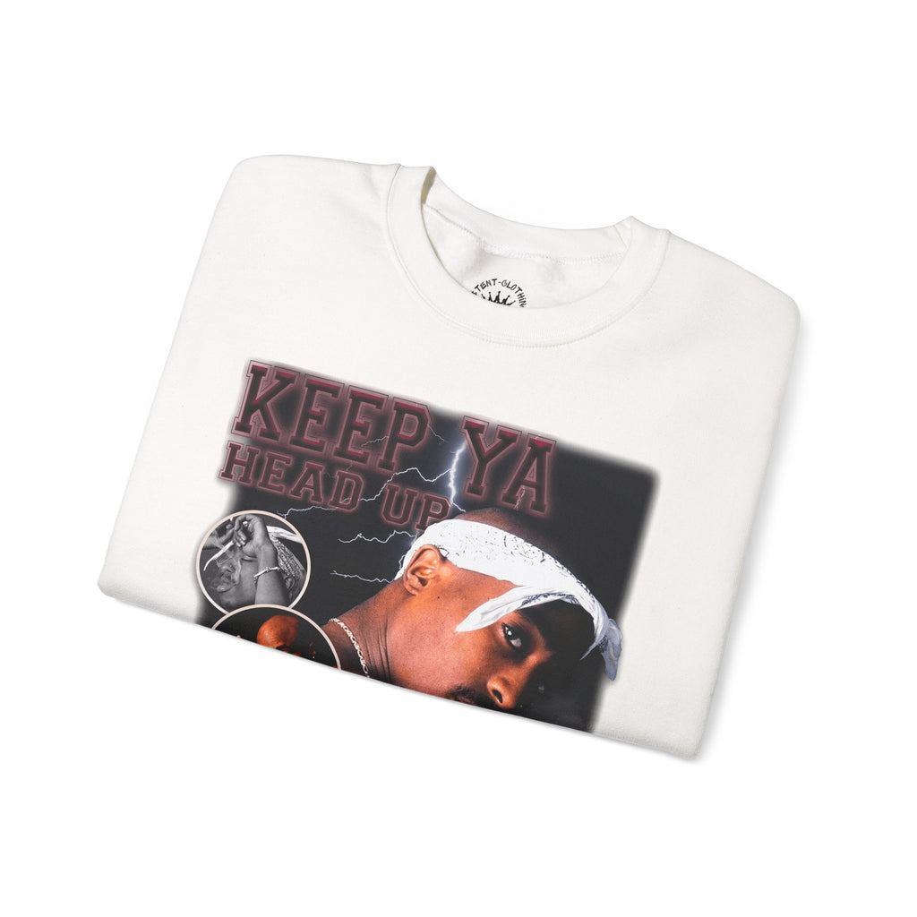 Retro Hip-Hop Graphic Sweatshirt — Keep Ya Head Up Design