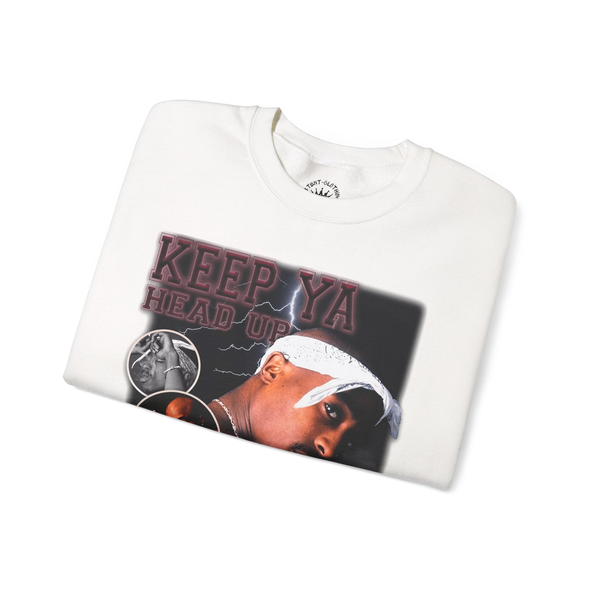 Retro Hip-Hop Graphic Sweatshirt — Keep Ya Head Up Design