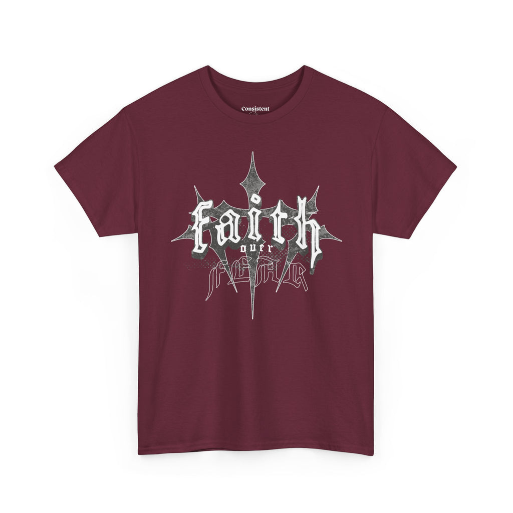 Faith Over Fear Graphic Tee — Dark Metal Band Style Shirt