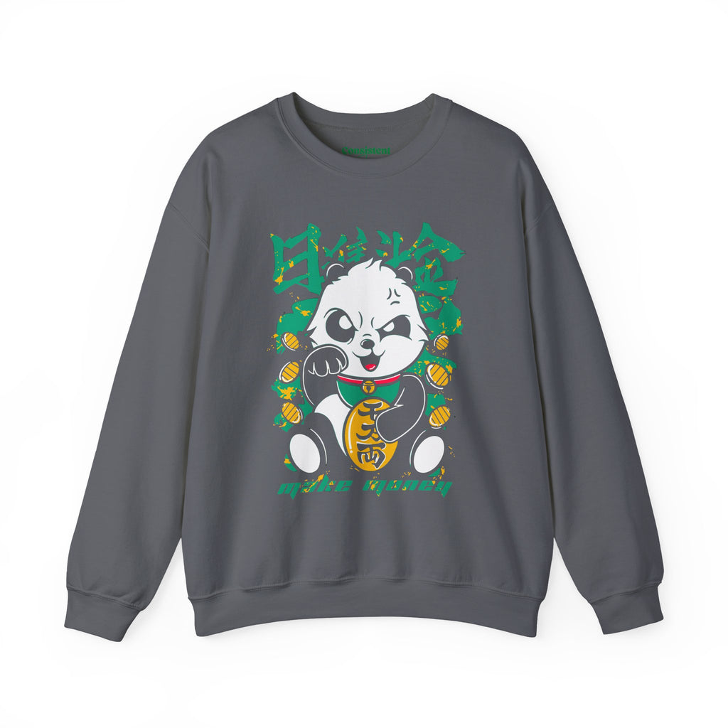 Lucky Panda Crewneck sweatshirt | Maneki Neko inspired design